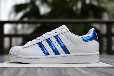 Adidas Superstar 80s schuhe weiß royalblau